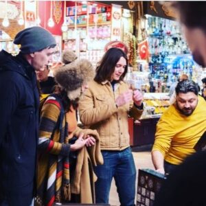 Natalia Tena Instagram - What an epic start to 2023 running around with @oliver_phelps @jamesphelps_pictures and all the @fantasticfriendsofficial team in Turkey @dash.pics. We did Baklava, night trains, ice walls, hammams, Sahlep and Raki tasting, watched whirling devishes and landscapes that looked like Mars accompanied by backgammon (also we made friends with every cat and dog we met and drank tea CONSTANTLY.) Thank you for inviting me on the trip guys and for the best kebab of my life! I can’t wait to watch the episode. ❤️🇹🇷