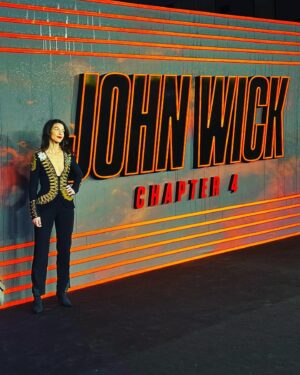 Natalia Tena Instagram - WHAT A NIGHT, WHAT A FILM! Felt like I had been punched in the adrenal gland for 3 hours and loved every single minute of it. I cannot believe I got to be part of this incredible action franchise @johnwickmovie @lionsgate and worked with these talented humans @chadstahelski. Thank you @karenclarkson @byeethedesigner for such a beautiful outfit (and for introducing me to tit tape 😂) and @jonchapmanhair @carolinebarnesmakeup for scrubbing me up and giving me the confidence to walk that red carpet. Also to all my wonderful idiot friends for coming to support my face and help me drink too many cocktails at the afterparty ❤️