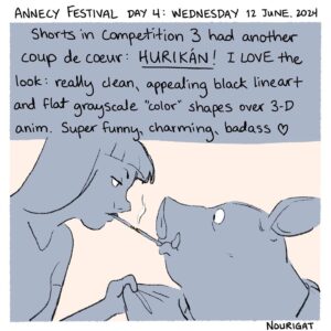 Natalie Nourigat Instagram - #ChroniquesIllustrées ✍️

🎨 Retour sur la quatrième journée du Festival d’Annecy avec l’illustratrice Natalie Nourigat @tallychyck ! 

🌞 Une journée bien remplie qui a débuté par un atelier dessin au Café des Arts, suivi de projections de courts métrages, du fromage, du soleil, des films de fin d’étude, encore du fromage... De quoi savourer le Festival d’Annecy !

🤩 Rendez-vous toute la semaine pour la suite des aventures #illustrées !
 
//
#IllustratedChronicles ✍️ 

🎨 Illustrator Natalie Nourigat @tallychyck gives us a recap of the Annecy Festival’s fourth day!   

🌞 An exciting, busy day that began with a drawing workshop at the Café des Arts, followed by short film screenings, cheese, sunshine, graduation films, and more cheese…  There’s plenty to relish at the Annecy Festival! 

🤩 Stay tuned throughout the week for more #illustrated adventures!  
_
_
_
#annecyfestival #animation #annecy #chroniquesillustrées #illustration #drawing #cinema #filmanimation