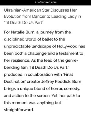 Natalie Burn Instagram - NEW COVER 😃🔥Thank you LA Featured for featuring me on the Cover of March 2024 issue. ‘From Ballet to Hollywood: The Resilient Journey of Natalie Burn’ Photographer @taylorbrooksstudios @la.featured @ariellavi_15 #natalieburn Scroll 👈