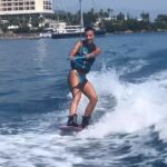 Natalie Burn Instagram - Wakeboarding feeling like a 007 Bond Girl 😝🌊🩵 . . . #travel #natalieburn #wakeboarding #greece #jamesbond #bondgirl #watersports @grecotelcorfuimperial @grecotel #watersports