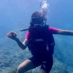 Natalie Burn Instagram - Exploring the unknown… Scuba Diving 🤿 Under the Sea 🦀🌊💙🩵 #corfu #greece #scubadiving Scroll 👈
