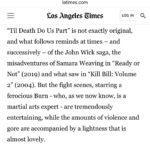Natalie Burn Instagram - LA TIMES has given LOVE ❤️ to ‘Til Death Do Us Part’ Movie. NOW STREAMING 🎥🤩 Thank you @latimes for this amazing review 🍅 @rottentomatoes #natalieburn #tildeathdouspart #killbill #johnwick