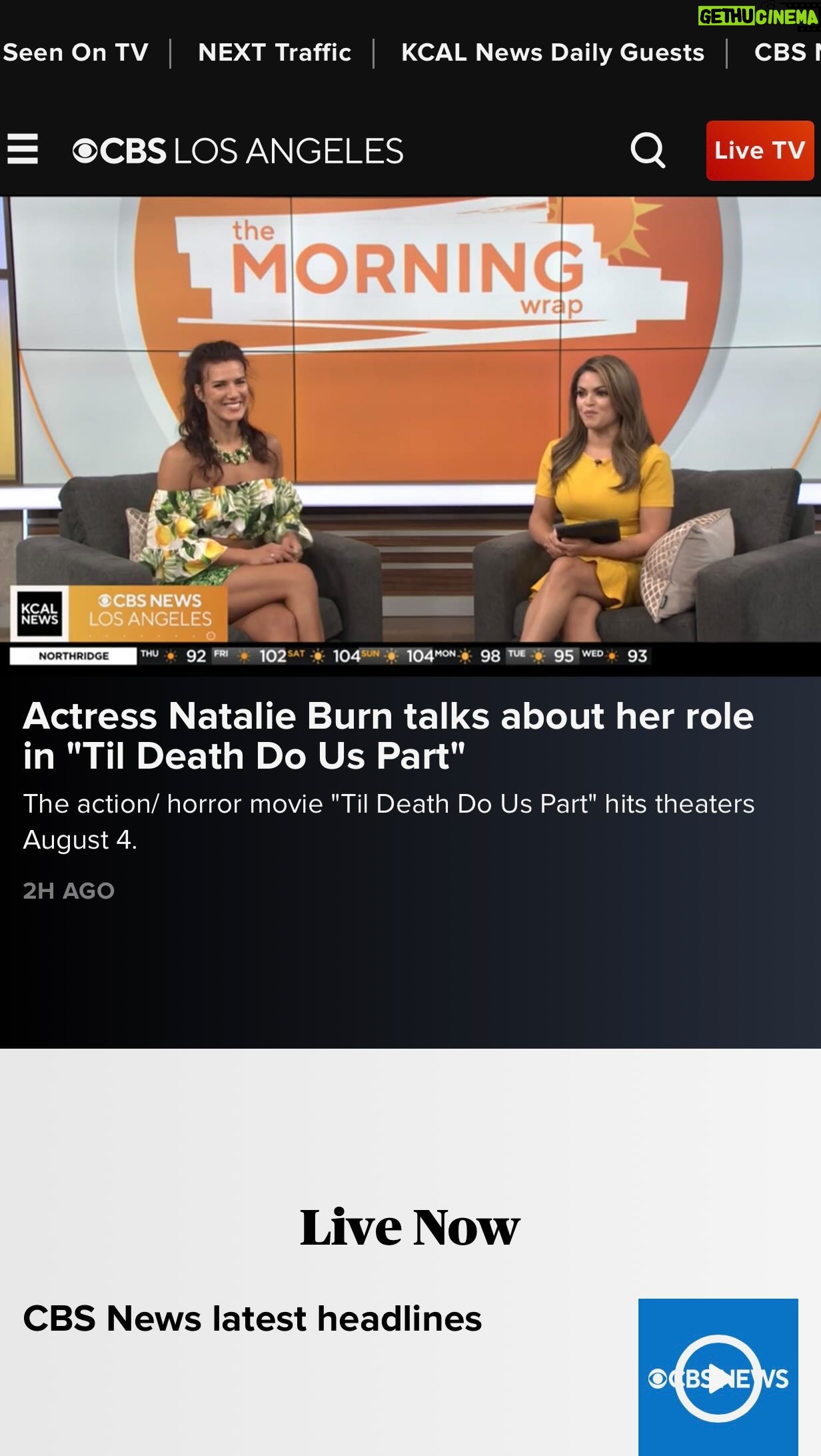 Natalie Burn Instagram - LIVE on The Morning Wrap CBSNews #nonamptp #indiefilm #producer #borntoburnfilms Thank you so much for having me π€πβΊοΈ @cbsnews @themorningshow @kcalnews @tildeathdouspart.2023