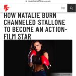 Natalie Burn Instagram - FRONT PAGE of MUSCLE AND FITNESS MAGAZINE!!! @muscleandfitness Thank you for this amazing article by @seen_everywhere Movie @tildeathdouspart.2023 PR @marquepr Photographer @donqhannahphotography 📰🎥💙 Scroll 👈 How Natalie Burn channeled @officialslystallone to become an Action Film Star