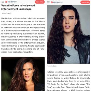 Natalie Burn Instagram - ‘Versatile Force In Hollywood Entertainment Landscape’ - Thank you @newsbreak.app for this wonderful article on my career in Hollywood 🗞️😃🎥❤️ Full article here: https://www.newsbreak.com/@hanet96299-1871990/3319086453773-versatile-force-in-hollywood-entertainment-landscape Photography by @ianfisherofficial and @donqhannahphotography