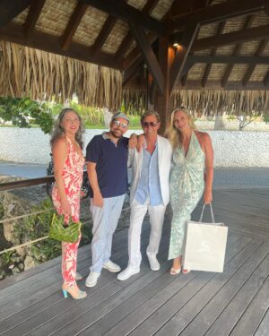 Natasha Henstridge Instagram - What an incredibly special day celebrating my dear friend @sprkough who’s spirit and sense of fun, never ceases to amaze me! Happy Birthday! It was such a day of magic. Thank you @robert_ellis_boutique for really turning it into one to remember! Thanks @michellejonasdesigns for dressing us up and making us feel pretty! Yes we are in matching dresses, just like when, you were twelve and you went out twinning with a friend 😂🙏🎉🎂🥳🎈🎁