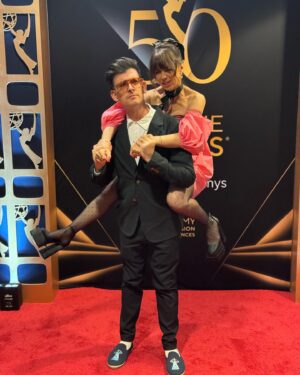 Natasha Leggero Instagram - So proud of @moshekasher for being nominated for an Emmy def thought I’d get there first @televisionacad 

Makeup by @missgiamariemakeup 
Styled by @shaunanicolemccann