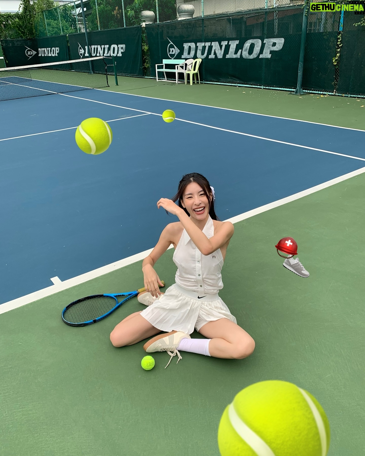 Nattamon Chokejindachai Instagram - มาค่ะพี่จะสอน ออกกำลังกายเชิง costume เค้าทำกันแบบนี้ค่าา🎾🎀⛑️😼👟💫