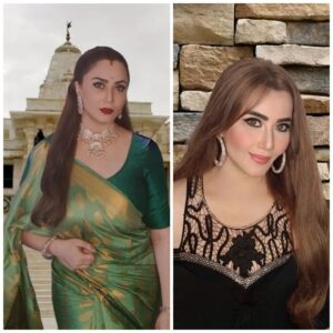 Nausheen Ali Sardar Instagram - Sita or Geeta ??
🤫😇😈
This is clicked on the sameday 🌛🌜
The power of perception....
The power of make up...
#magic  of #entertainment 
--- #ekchutkisindoor 
#darkhair  #brunette #Indian #glam
#actorslife #actor