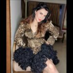 Nausheen Ali Sardar Instagram – #girlnextdoor  #frills  #animalprint  #leopard  #leopardprint  #dress  #dior  #redlips  #instafashion #instagram  #actorslife  #photoshoot