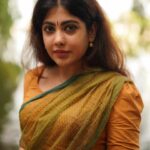 Nayana Elza Instagram - ഭദ്ര…. . . . 📸 @portraits_by_shone Dhawani @byhand.in . . . . . . . . . . #dhawani #tamil #vintage #photoshoot #musturdyellow #instafashion