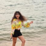 Nayana Elza Instagram - The beach is my happy place🏖️ . . . . . . . . . . #beach #weavesofindia #beachlife #sand #sea #beachgirl