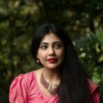 Nayana Elza Instagram - ചിരിയോ ചിരി 😁 . . 📸 @artmowgli . . . . . . . . . . . . . . . . . . . . . . . . . . . . . . . . . . . . . . . #saree #green #instapic #fashion #smile #nayanaelza #picoftheday #instadaily #moment