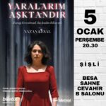 Nazan Kesal Instagram - 5 Ocak Furuğun doğum günü. Anlamlı güne özel ,oyun sonrası en çok sevilen şiirlerleriyle Furuğu ve #iran da özgürlük mücadelesi verirken idam edilen,öldürülen o güzel çocukları ve kızkardeşlerimizi anacağız🙏🏻 Ve diyeceğiz ki; Yeryüzü Ayetleri O zaman Güneş soğudu Ve bereket topraklardan gitti Ve çöllerde yeşillikler kurudu Ve balıklar denizlerde kurudu Ve toprak Ölülerini kabul etmez oldu artık. …….. ……… #füruğferruhzad #mahsaamini 🌹 5 Ocak Perşembe saat 20.30 da @yaralarmasktandr @besasahnecevahir de @hasanozkayaorganizasyonn @biletinial @biletix @berfinzenderlioglu @sebnemisiguzel @hasimhusrevsahi