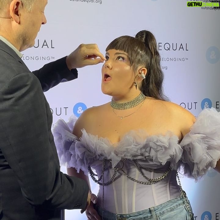 Netta - 10.4K Likes - Especially in times like this when we can see hate crimes against the LGBTQ community on the rise, Organizations like Out and Equal are a beacon of light.
It was an honor to perform for you today as we educate ourselves and support LGBTQ inclusion and belonging.
I want to thank you Disney for sponsoring the event in light of everything that is happening.
@disney
@outandequal
you've been driving me crazy in the comments to know what im wearing 👾
@stavofman.couture custom made this purple dream😁
styled by the great @itay_bezaleli