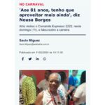 Neusa Borges Instagram - #neusaborges segue sendo destaque não só no #carnaval baiano, mas na mídia. A atriz Neusa Borges não abre mão de passar o carnaval na capital baiana, cidade que escolheu para ter uma residência e aproveitar seus períodos de férias dos trabalhos na TV e no Cinema. Confira as principais matérias, arraste para o lado e confira: 📰 @correio24horas 📰 bahia.ba 📰 @bnews_oficial 📰 @sitealoalobahia 📰 bahia.ba 📰 @portalibahia #neusaborgesnamídia #tzascom