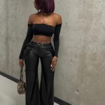 Neverly Paris Instagram - New hair by @amandineluxioushair outfit by @yourgarmentz ( top : plein sud , pantalon : cuire Dior vintage , sac : Roberto cavalli, shoes : Zara ) 🩶