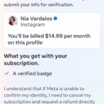 Nia Vardalos Instagram - 🤣🤣🤣 A story in three slides. Meta AI suddenly showed up on my account on which I always had a verified account with a lil blue check. For years, I resisted all attempts to join some creepy algorithm promising me lots of followers (bots) and just kept my little account for important things such as promoting small businesses ideas and adoption fundraisers. And now today, @meta was in my search bar huh?? And I asked it how to get rid of it and it now shows me it wants $14.99 a month for the verified blue check. @zuck do you need money? Suddenly @meta is feeling like a scam where anyone can buy validity … which is a dangerous game. On Twitter I easily impersonated Musk for a full day before quitting. 🤣🤣🤣 what idiocy