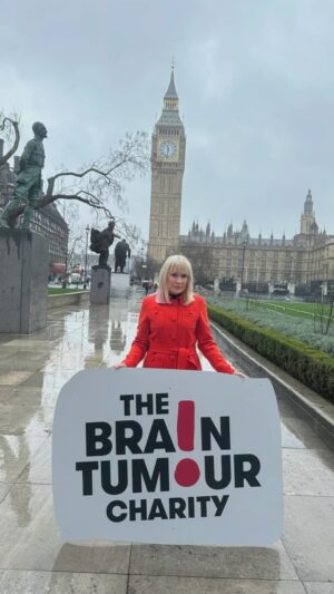 Nicki Chapman Instagram - It’s A No Brainer

Today marks the beginning of the Brain Tumour Awareness Month with @thebraintumourcharity highlighting the desperate need for further investment into research & the need for a National Brain Tumour Strategy. Yesterday 34 of us stood together in the pouring rain in Parliament Square Gardens to honour the 34 individuals diagnosed with a brain tumour every single day. Back in Spring 2019 I was one of those people 

More people under the age of 40 (inc children) die of a brain tumour than any other cancer. A shocking fact. Please sign the open letter in the biog of @thebraintumourcharity & be part of the solution. Every life counts. Every day matters. Every signature will bring us closer to the change we all need. Thank you so much 🙏

A personal thank you to everyone involved in the charity & this campaign, all the brilliant, brave & passionate people who were willing to share their memories of loved ones, their own personal stories, wanting to make a difference for the future - for those 34 individuals every single day who will be diagnosed with this cruel disease xxx

#itsanobrainer #brainawarenessmonth 

@thebraintumourcharity 
@hcruttenden - a very funny & lovely man supporting this needed National Strategy in memory of his mum ❤️