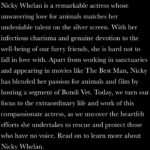 Nicky Whelan Instagram - Thankyou @jejunemag magazine for this spread and interview! I spoke with the magazine about @spiritofanimalsrescue @lc4a and all the wonderful work these organizations do for animals. Click the link in my bio for the full interview and more pics ! We had an incredible crew to put this shoot together and was shot by the legend @robertlynden #jejunemagazine @creativeprinc 💋✌🏼