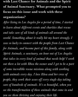 Nicky Whelan Instagram - Thankyou @jejunemag magazine for this spread and interview! I spoke with the magazine about @spiritofanimalsrescue @lc4a and all the wonderful work these organizations do for animals. Click the link in my bio for the full interview and more pics ! We had an incredible crew to put this shoot together and was shot by the legend @robertlynden #jejunemagazine @creativeprinc 💋✌🏼