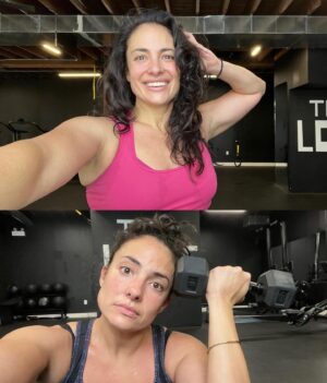 Nicola Correia Damude Instagram - #measureyourpowernotyourdresssize ❤️Finding physical strength and Power through exercise was the initial motivation for my # but the reality is that true Power has many elements: Mental, emotional, physical, spiritual, the list goes on. I saw an eating disorder councillor for the first time right before my battle with COVID last Summer. Both experiences made me want to re-evaluate my relationship with #exercise and my Body. To check in and make sure that exercise was still a positive, healthy outlet for me, that it hadn’t become an obsession or another way to try and change my Body to meet unrealistic standards of beauty. Much like the toxic “wellness” industry, exercise is often used to promote the idea that, as women, we aren’t enough the way we are. That we need to change ourselves, work harder and spend more money to have value. It’s all part of the machine. So I took a few months to stop all workouts. I gave myself permission to stop, to know that my body might change, that I may “lose ground” with the progress I’ve made physically or gain weight. And I’ll be honest, the fear that I felt about those things was concerning and proved that I’ve still got a long way to go with my #selfesteem and eating disorder journey. But I also discovered that exercise really is about more than body image for me. I really missed my workouts. They help my mental health, physical health, make me feel empowered and offer opportunities for community. It’s a balance and it’s NOT healthy for everyone. So now I am back to my old fitness routines but with a consciousness that I didn’t have before. Listening to my body and emotions more. Putting less pressure on myself and resting when I need to rest. This F%*ked up culture has been hurting my relationship with my Body since I was a child but that doesn’t mean I don’t have the Power and Strength to change that with time. It’s not our fault that we ended up with these negative feelings about what we see in the mirror but we owe it to ourselves not to let this pain define us forever. And that my Loved ones is where the Real Power is.❤️ @shadowhunterstv #shadowhunters #bodyimage #womenwholift  #womenempowerment #nofilter #fitness #cbcq