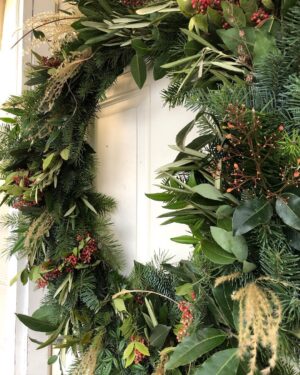 Nicole Gale Anderson Instagram - When your husband visits @fragafarm & harvests you enough Noble fir to make a gazillion wreaths.... & the last wire wreath frame at Michael’s is 24”... the only thing left to do is make a big ass wreath! ^_^ #happyholidays #wreathmaking