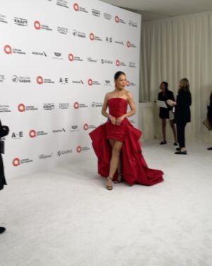 Nicole Kang Instagram - OSCARS 2024 ✨✨✨
Thank you @ejaf for hosting me and my tribe. 
It was truly such a crazy day. 
I just cannot believe the amount of gorgeous human beings I am lucky enough to lean on, to call, to dance at the function with…♥️
If we’ve crossed paths, thank you for holding the door open for me, big ass train and all

Thank you to #ejafoscars
@ejaf in your fight to end the AIDS epidemic 
Thanks to our hosts with the most 
@eltonjohn 
@davidfurnish 
@nph 
@dbelicious 
#tiffanyhaddish