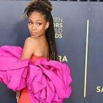Nicole Beharie Instagram - SAG awards @jenniferudechukwu on the dress @takishahair on the tress @marlavazquez on the gloss @themorningshow #appletv This is real life!! I’m so grateful for aaaaaalllll of your love and support. You who keep rocking with me and checking for me. Time is precious. Thank you for spending time with me… more to come!💗💗💗💗 @sagawards @sagaftra 👏🏽#nicolebeharie