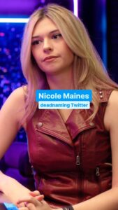 Nicole Maines Instagram - The only acceptable deadnaming is deadnaming Twitter. 👩🏼‍⚖️ Catch up on #LogoSpill with @nicoleamaines @johnnysibilly at the link in bio.