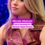 Nicole Maines Instagram - And now, a message for #MarjorieTaylorGreene from @nicoleamaines (aka, #JuliaSugarbaker) ☀️ Go to our link in bio for more #LogoSpill with Nicole @johnnysibilly!