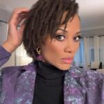 Nika King Instagram - 8 months loc’d and I’m loving it 💫 Suit @channelguice 💫Makeup @q_paints 💫hair: me . #starterlocs #locs #natural #hair #press #possumtrot #thecolorpurple #movie