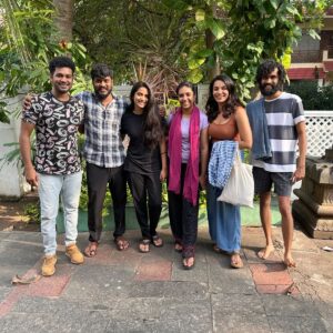 Nikhila Sankar Instagram - The journey of #lover 
It was a wonderful experience shooting this film. I'm really grateful to @millionoffl & @mrpentertainments for making me a part of #Lover 💜
I have been saving these pictures very carefully and to look back at these pictures as beautiful memories! Each picture has a story! 💯
It never felt like we were shooting a film. The vibe, the friendship that we all shared was a amazing and heartfelt💜. The locations we travelled to that was beautifully captured by our DOP @shreyaas_krishna anna 💥 Each and every location we travelled to was chosen so nicely! The mountain, the beach, gokarna, Chikmagalur!! It was a nice work trip to all these places
Pic2: The very first selfie taken by Ramya with Madhan which she wanted to show her cousins to make them jealous!😛
Pic5 : I really have to talk about the costumes which made each and every frame look colourful and real! Hats off to @navaa_rajkumar , the best costume designer and a very very sweet human being! My best friend! 
And @su_han_10, do you ever stop running! The most sincere AD I have ever encountered and his "Immediate" 😂! 
Pic 6: @rameshthilak anna Most sweetest person who never fails to entertain people around him with his jokes! And an amazing actor! 
Pic8 : All our happy faces after the final day of shoot, but still sad on the inside that we won't be able to hangout this frequently! Hope to see you all soon again guys! @manikabali87 @kanna__ravi @hachu.k @srigouripriya @rinibot 
What a performance guys! Every time I watch the movie it looks new and relatable, each and every scene! 
No words to explain @manikabali87 performance.. you dedication and knowledge 💯💥🔥
And @srigouripriya The way you learnt the language and now you speak better than all of us😅🥰😘
Pic9 : One picture with the director is a must! I finally got this picture on the last day of shooting! Amazing writing of @prabhuramvyas , the relatable characters!! Wow! 
Pic10: It doesn't need an explanation! @rinibot The happiness after watching the movie in the theaters with all of you guys!! Made my day! Thanks a lot for all the support! Love you💜