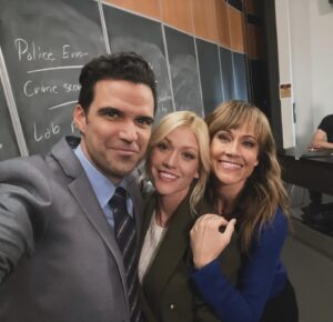 Nikki DeLoach Instagram - My writing partner @megmcnut and I had the honor of bringing to life a new mystery on @hallmarkmovie. We wrote the character of DA Quinn with @benjaminayres in mind. Thank God he said yes. And we couldn’t have asked for a more perfect leading lady in @kat.mcnamara, our Casey Barlowe.

TRUE JUSTICE • Jan 12th • @hallmarkmovie