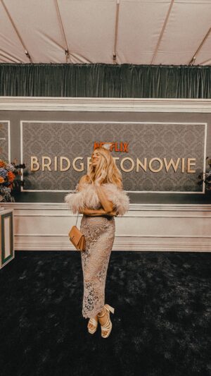 Nikol Moravcová Instagram - Thank you @netflix for inviting me #BRIDGERTONS3 BALL in Warsaw. Dress by one & only @vandajanda 🎀
