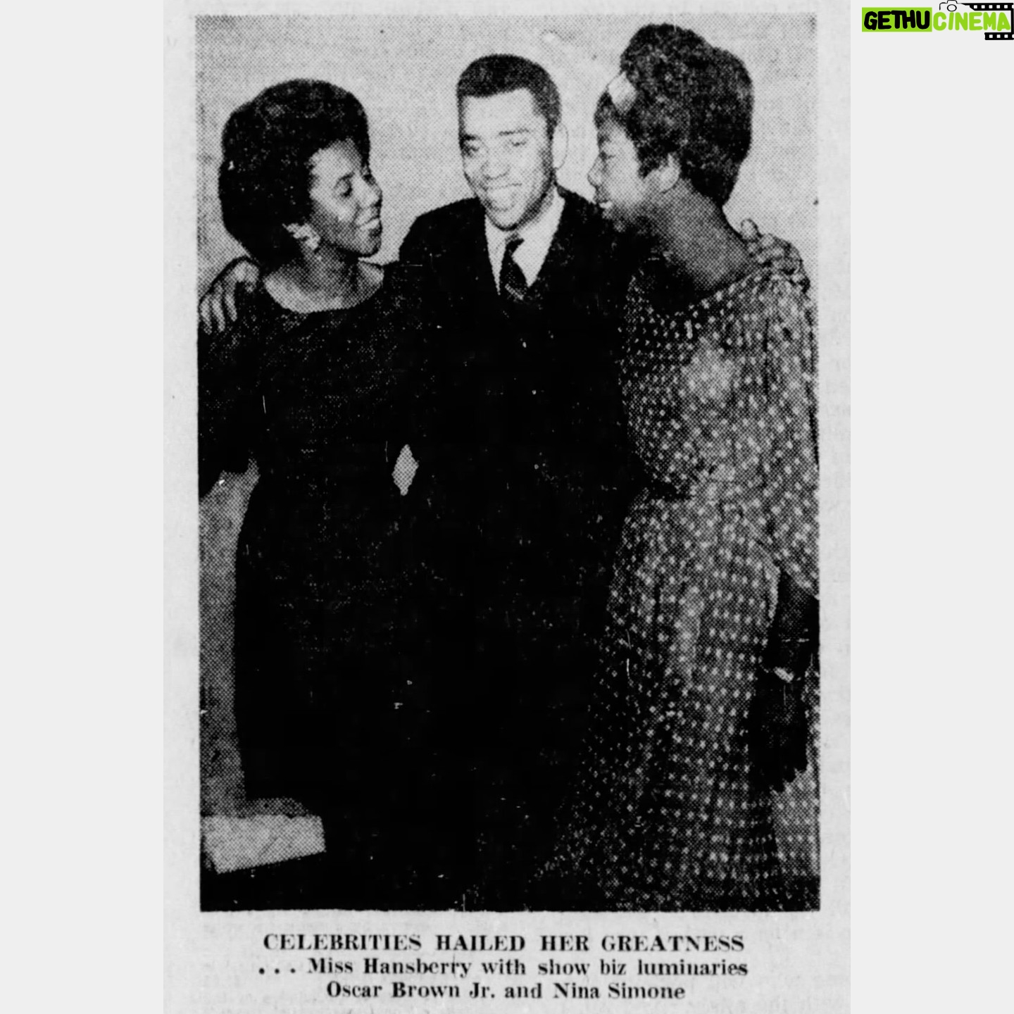 Nina Simone Instagram - On January 16th, 1965, Nina Simone attended and performed at the funeral service for her dear friend, Lorraine Hansberry. The service was held at the Presbyterian Church of the Master in Harlem. Lorraine's work inspired Nina and Weldon Irvine to pen the song, "To Be Young, Gifted, and Black."