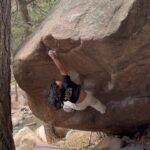 Nina Williams Instagram - Shorty beta for Erosion (V10). Shoulder training paying off for that initial lefthand bump 😊 Consolation send with @keithallen.jpg after our plan A boulder decided to be a waterfall for the day. It’s cool it’s cool I totally wanted to hike my pads 40min uphill thru the snow and also fall in the creek for good measure. Gotta love Colorado spring season! I need waders 😪 Cheers to Lucas for the vid 🎥 @thenorthface_climb @scarpana @organicclimbing #climbing #bouldering