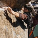 Nina Williams Instagram – chisel tip ⚒️ appreciation post (found more mitt pics 🤚🏼) the bouldering obsession is back and it feels so good.
📸 @bobbysorich 
@thenorthface @thenorthface_climb @organicclimbing @scarpana  #climbing #bouldering