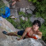 Nina Williams Instagram – Mid-route moments with 📸 @mthurk ft. lil friend 🦋😌 @xavierbravo0217 on belay 🙌🏼 #riflesummercamp 

@scarpana 
@thenorthface_climb
