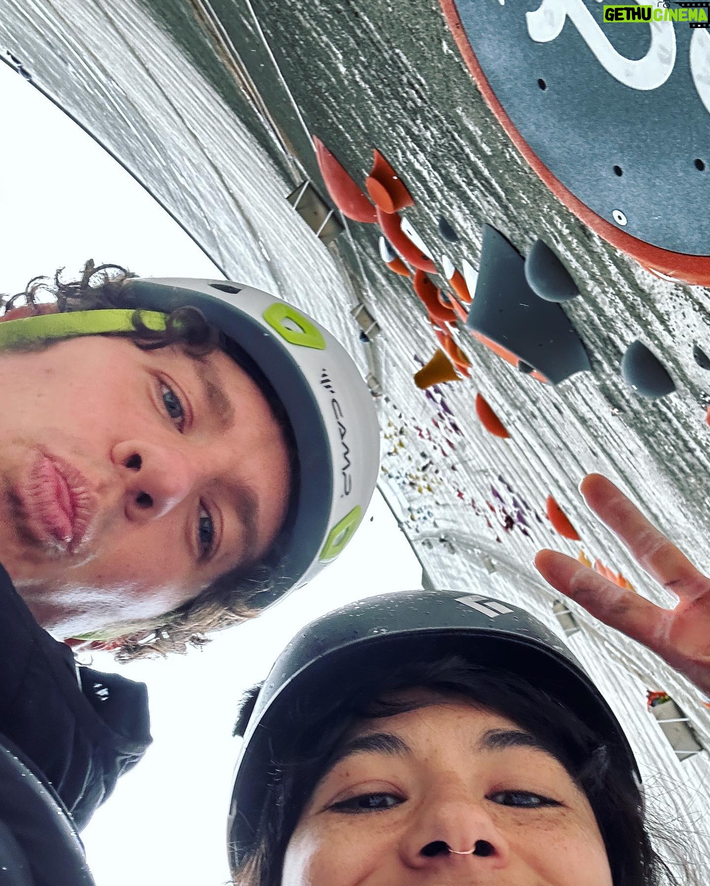 Nina Williams Instagram - A #RedBullDualAscent Roundup - had as much fun with the crew as I did on the wall. The organizers and athletes that make this event possible are just as unique, interesting, and dynamic as climbing up a sheer concrete face. Big big thanks to @redbulladventure for making this vision come alive, @thenorthface_climb for the team vibes, @honngy VIP (Very Important Partner), and all the friends new and old. What an experience! My Europe tour is ending a little early due to a finger injury 😩 hopefully not too serious but a build up of small tweaks are telling me to chill. These past weeks in China, Italy, Poland, and Switzerland have been a whirlwind. I’ll be back soon! But for now, its home time 🇺🇸❤️ #climbing