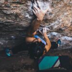 Nina Williams Instagram - The Heist (V12) 💸☑️ Took some exciting whips on this thing (third pic) over the course of 3 sessions. Reminded me of projecting Speed of Life back in the day where you’d fall and immediately have to engage cat reflexes 🐱💥 Gotta love #slantclimbing. It’s genuinely good fall practice! And of course wouldn’t be an Eldo climb without a fingerlock🖕🏼 Fun hangs with @dawoods89 and @bobbysorich 📸 and @tchadx with the 🎥 @thenorthface @thenorthface_climb @scarpana @organicclimbing #climbing #bouldering