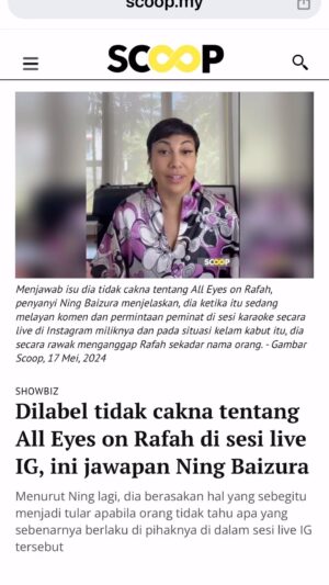Ning Baizura Instagram - Thank you for this honest article @scoopdotmy May Allah Bless you Amin