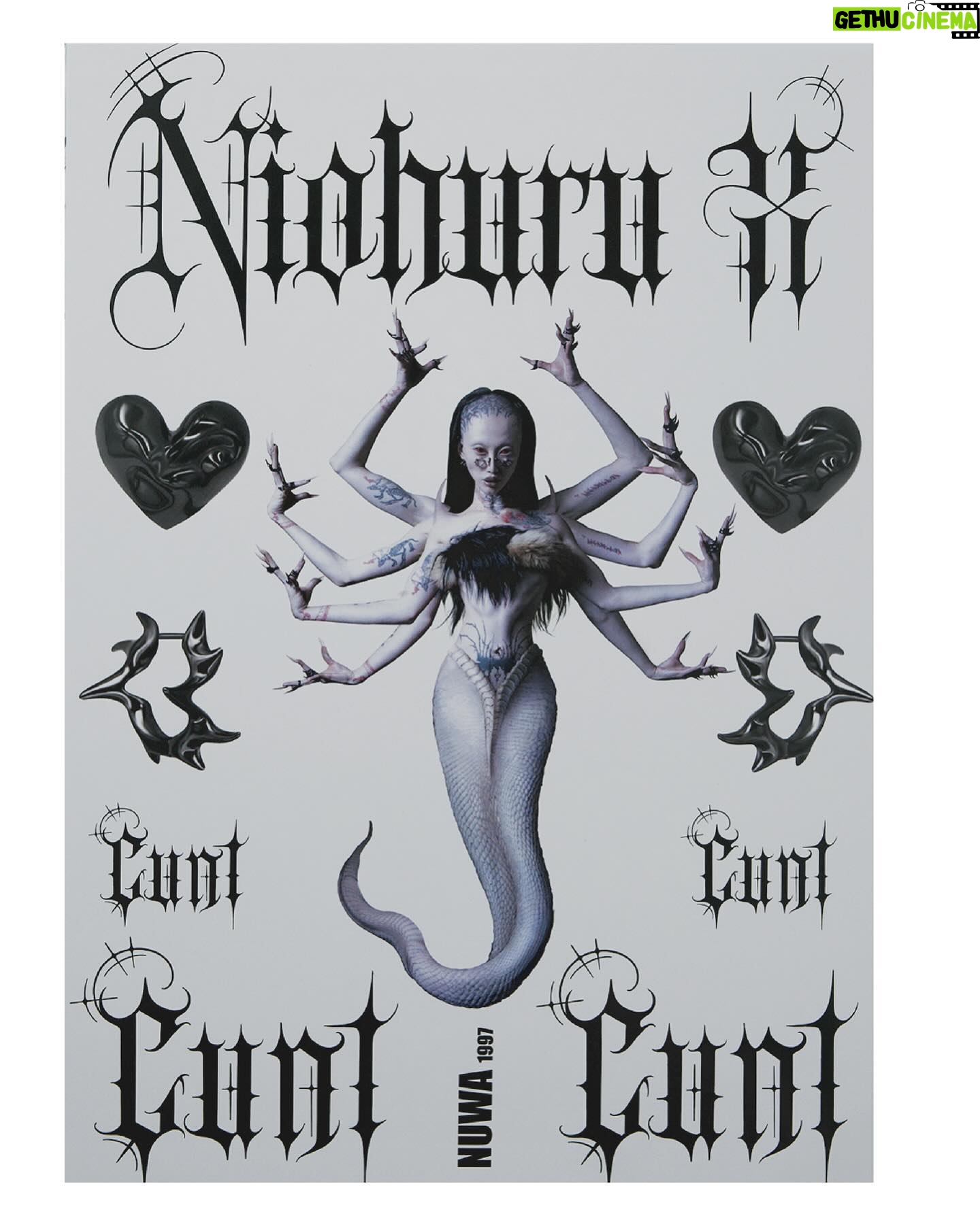 Niohuru X Instagram - They call her 🐱 hellhole 🩸🖤 @nuwa1997_official “Hell Trap” earrings & tattoo stickers . Thank u Atlanta for a night I ll cherish for life ! 🩸🩸🩸 我爱你
