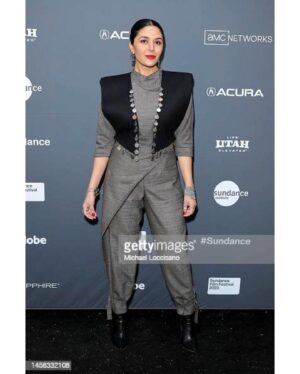 Niousha Noor Instagram - Wow... U.S. Dramatic Audience award?! This is incredible. Thank you!! @sundanceorg 

💚🤍♥️

It was an honor for me to be at Sundance for a movie about the Iranian-American experience, and even more honorable to have worn a Kurdish inspired design created by Kurdish-Iranian-American designer @jilaatelier, in memory of Kurdish-Iranian Mahsa Jina Amini — the 22 year old woman whose death at the hands of the Islamic Republic sparked the current uprising in Iran.

In this uprising, the regime is witnessing something they have systematically worked hard to prevent: unity. From Sistan Baluchistan in the southeast to Kurdistan in the northwest, the people have united to voice their disdain for a regime that's been oppressing them for 44 years. 

I know I don't save lives by wearing this or by talking about Iran at Sundance. But storytelling is a powerful tool in turning a page on prejudice and indifference. And I can tell you with the utmost confidence that Iranians at the biggest US independent film festival were very present and very vocal — and people are listening. 

I'm forever inspired by the brave revolutionaries in Iran who are the ones causing a perceptible shift in how Iranians are seen, and we as artists owe it to them to further expand on this empathetic shift and bring more and more real human — and Iranian — stories to life. 

With that, I'm beyond grateful for this movie, The Persian Version, for being a window into an Iranian-American experience, but at its core shining a light on the strength and resilience of Iranian women. 

Thank you @marakeshfilm for bringing your beautiful story to life. And a huge congratulations to everyone involved. I absolutely love my @tpv_film family. 

Woman. Life. Freedom. 
#زن_زندگی_آزادی 
💚🤍♥️

Earrings: @persian.jewelry 🙏🏼