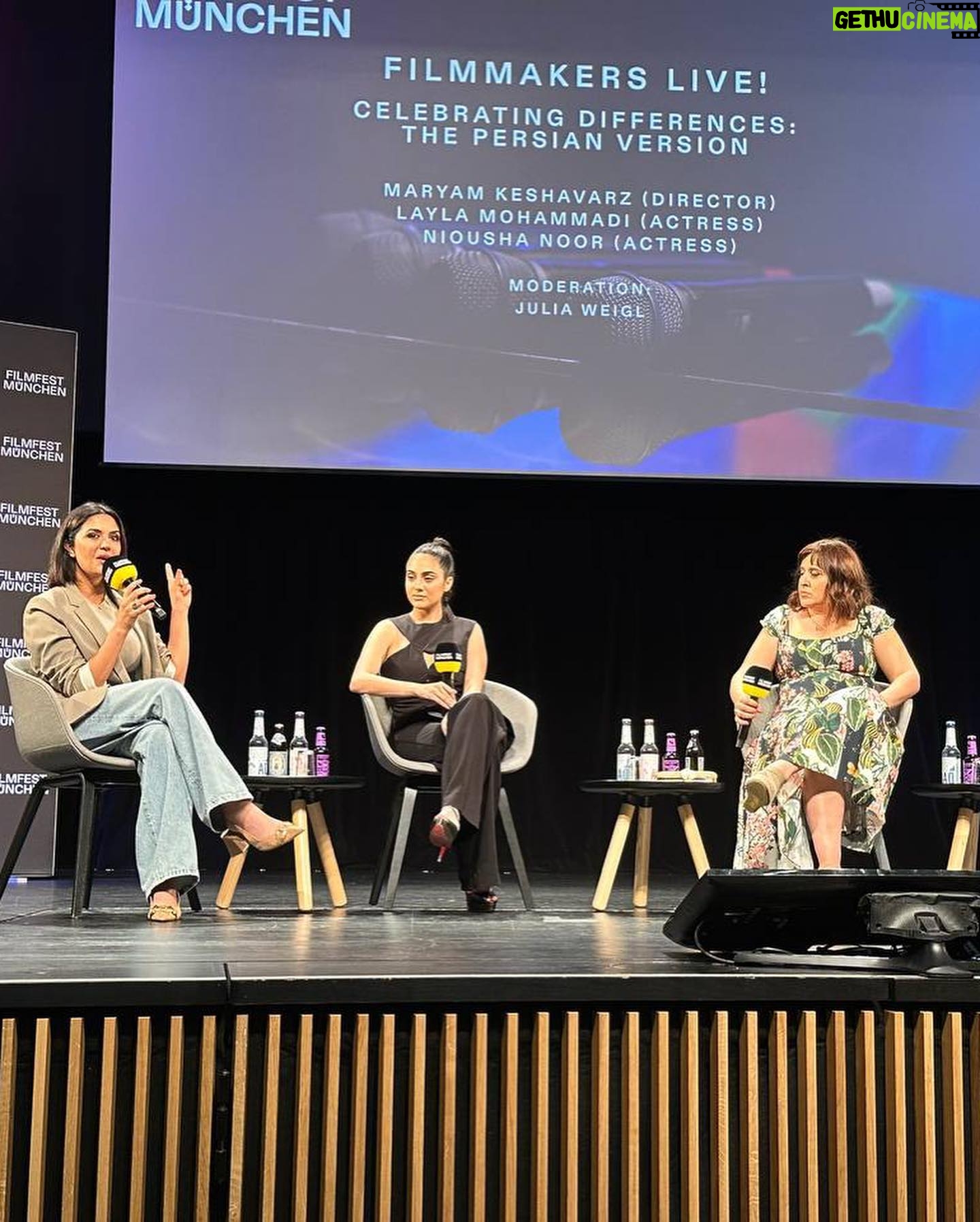 Niousha Noor - 2.6K Likes - Still high from the incredible weekend, with The Persian Version opening Munich Film Festival. Thank you @filmfestmunich, @sonyclassics @sonypictures.de for such an epic night. I’ll never forget this feeling and what it meant. 💚🤍♥️
A big thank you also to @jilaatelier for killing it as usual and @lisaagho for the beautiful glam.