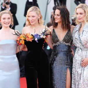 Noémie Merlant Instagram - 💙 #toddfield @ninahossofficial  @sophiekauercellist #cateblanchett @tarmovie @nicolasghesquiere @louisvuitton @labiennale