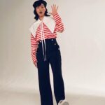 Non Instagram - 大槌サーモンキャンペーンのマリンルック🏖️ このシールのデザインすごく好き お気に入りの撮影だったーー🎣 Styling: @izumimachino Hair&Make up: Shie Kanno #ニッスイ