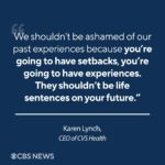 Norah O'Donnell Instagram - CVS Health CEO Karen Lynch shares her advice to young women and girls with @NorahODonnell, encouraging them to “dream big” and never let your past define your future. Learn more about her inspiring journey to becoming the most powerful female CEO in the nation tonight at 9:30 p.m. ET on “Person to Person” on CBS. #WomensHistoryMonth