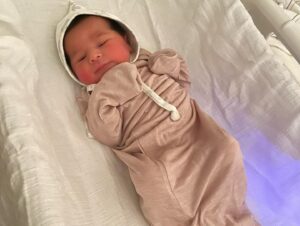 Noureen DeWulf Instagram - Welcome to the world ✨. Kaia Ahmed Miller 🌊 Born 4/4